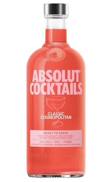 ABSOLUT VODKA CLASSIC COSMOPOLITAN 750ML