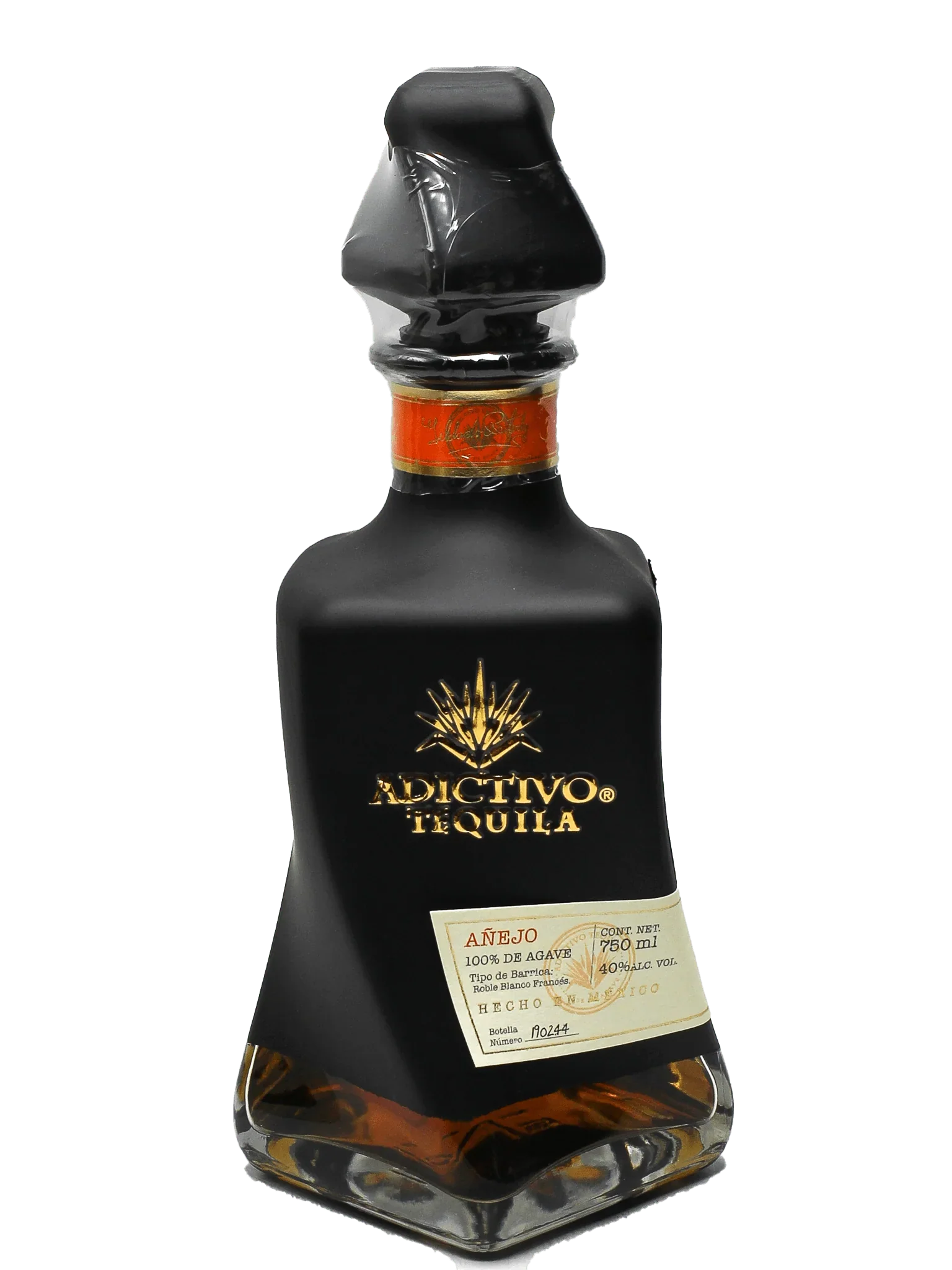 ADICTIVO TEQUILA EXTRA ANEJO BLACK BOTTLE 1.75LI