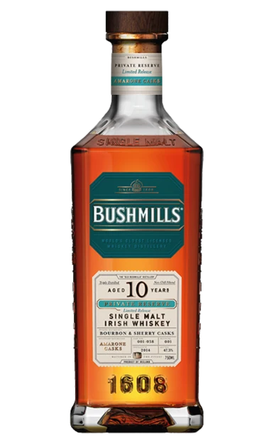 BUSHMILLS WHISKEY SINGLE MALT AMARONE CASKS PRIVATE RESERVE LIMITED RELEASE IRISH 10YR 750ML