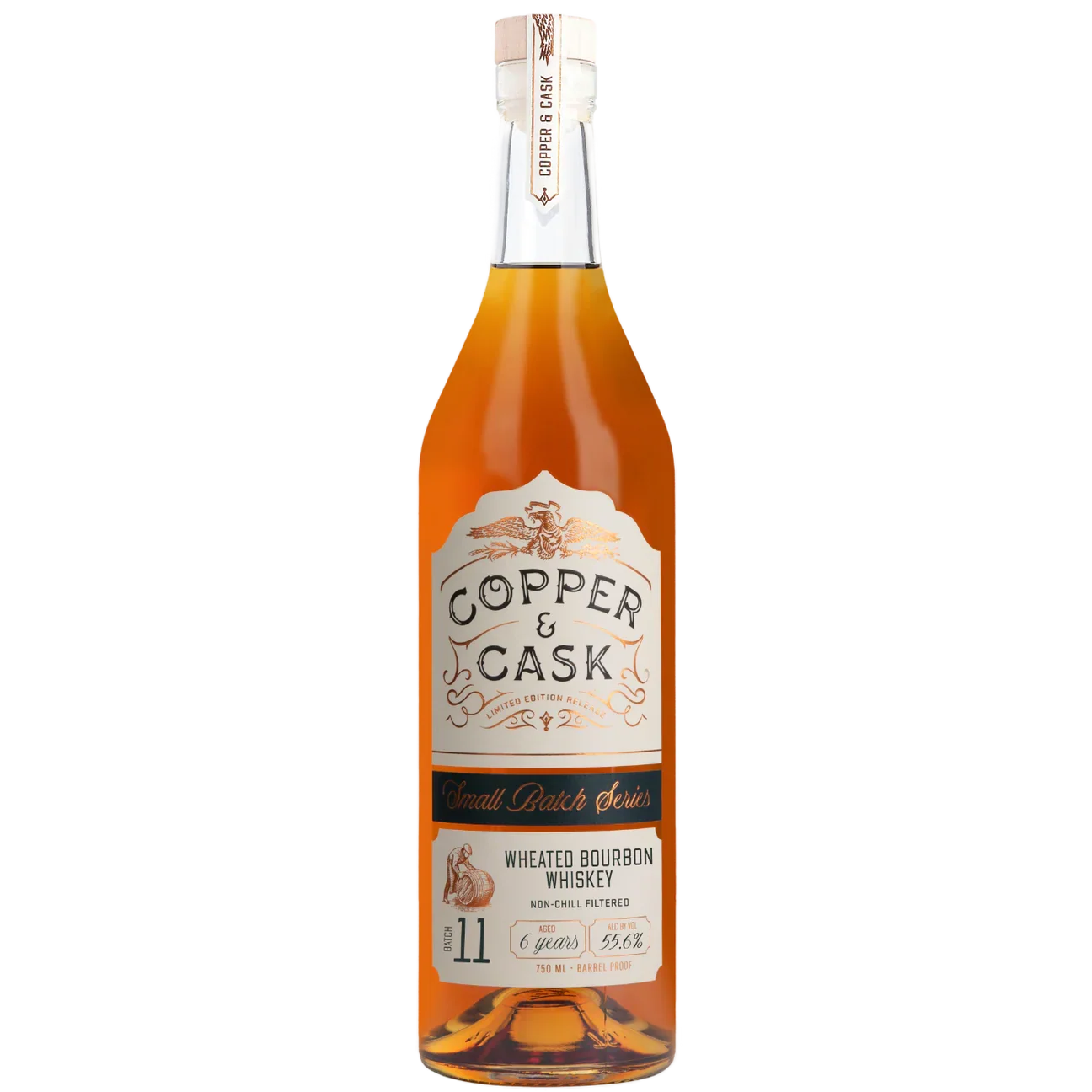 COPPER & CASK BOURBON WHEATED SMALL BATCH SERIES BARREL PROOF INDIANA 6YR 750ML