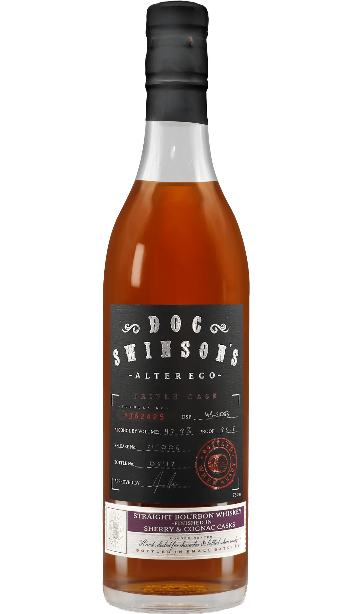 DOC SWINSONS BOURBON ALTER EGO EDITION TRIPLE CASK SHERRY & COGNAC FINISH INDIANA 750ML