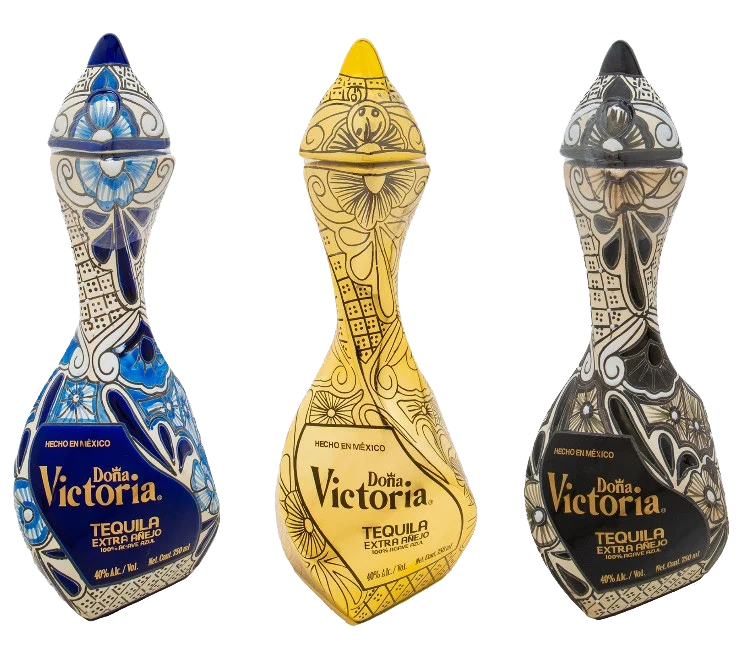 DONA VICTORIA TEQUILA EXTRA ANEJO BLACK BOTTLE 750ML