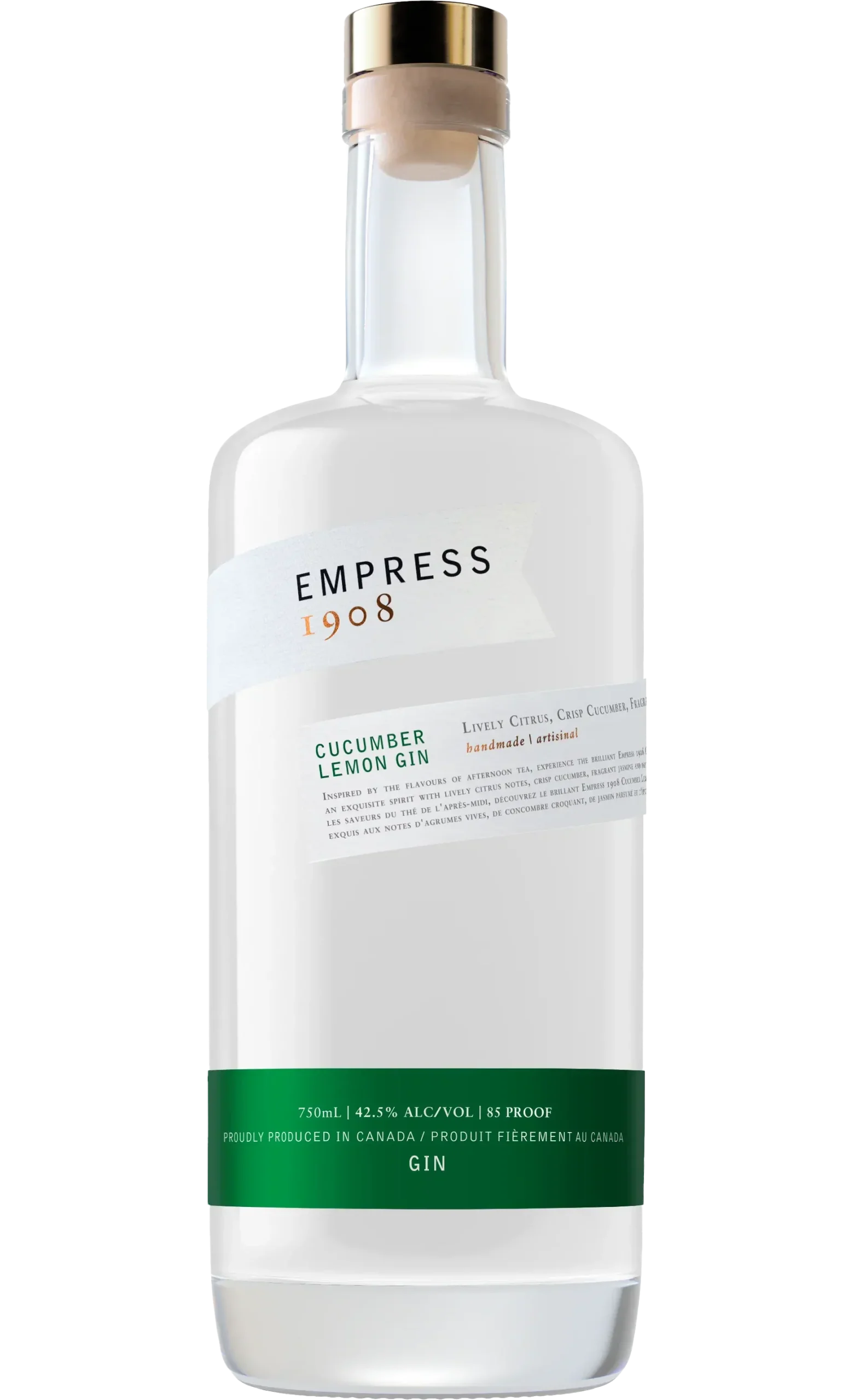 EMPRESS 1908 GIN CUCUMBER LEMON CANADA 85PF 750ML
