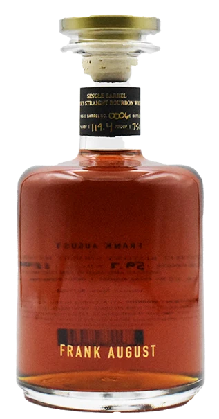FRANK AUGUST BOURBON STRAIGHT SINGLE BARREL CASK STRENGTH KENTUCKY 7YR 750ML