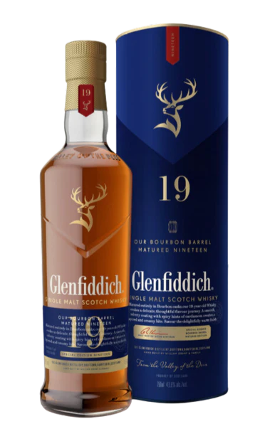 GLENFIDDICH SCOTCH SINGLE MALT SPECIAL RESERVE BOURBON BARREL MATURED 19YR 750ML