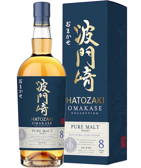 HATOZAKI WHISKY PURE MALT MIZUNARA CASK FINISH OMAKASE COLLECTION JAPAN 8YR 750ML