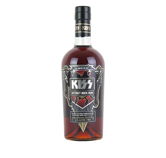 KISS RUM DARK SUPER PREMIUM DETROIT ROCK DOMINCAN REPUBLIC 700ML