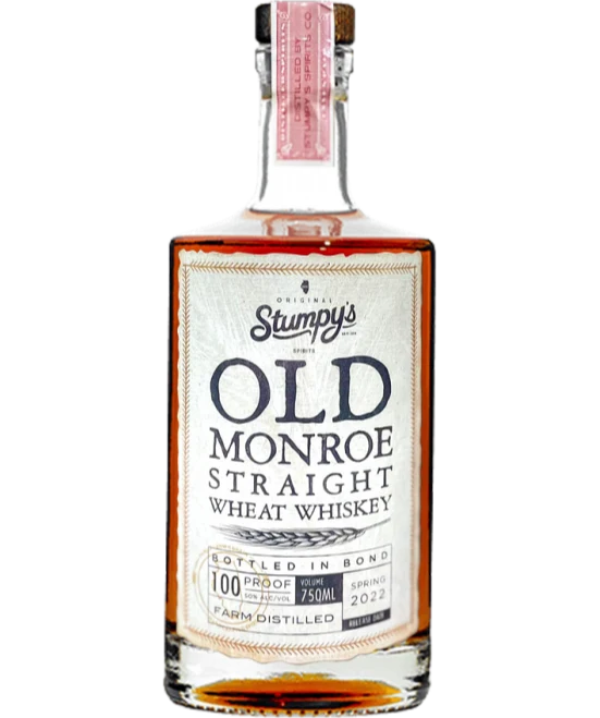 OLD MONROE WHISKEY WHEAT STRAIGHT BOTTLED IN BOND ILLINOIS 750ML