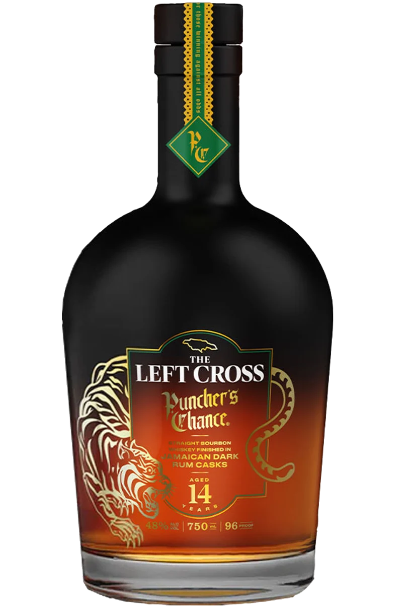 PUNCHERS CHANCE BOURBON STRAIGHT THE LEFT CROSS JAMAICAN DARK RUM CASKS KENTUCKY 14YR 750ML