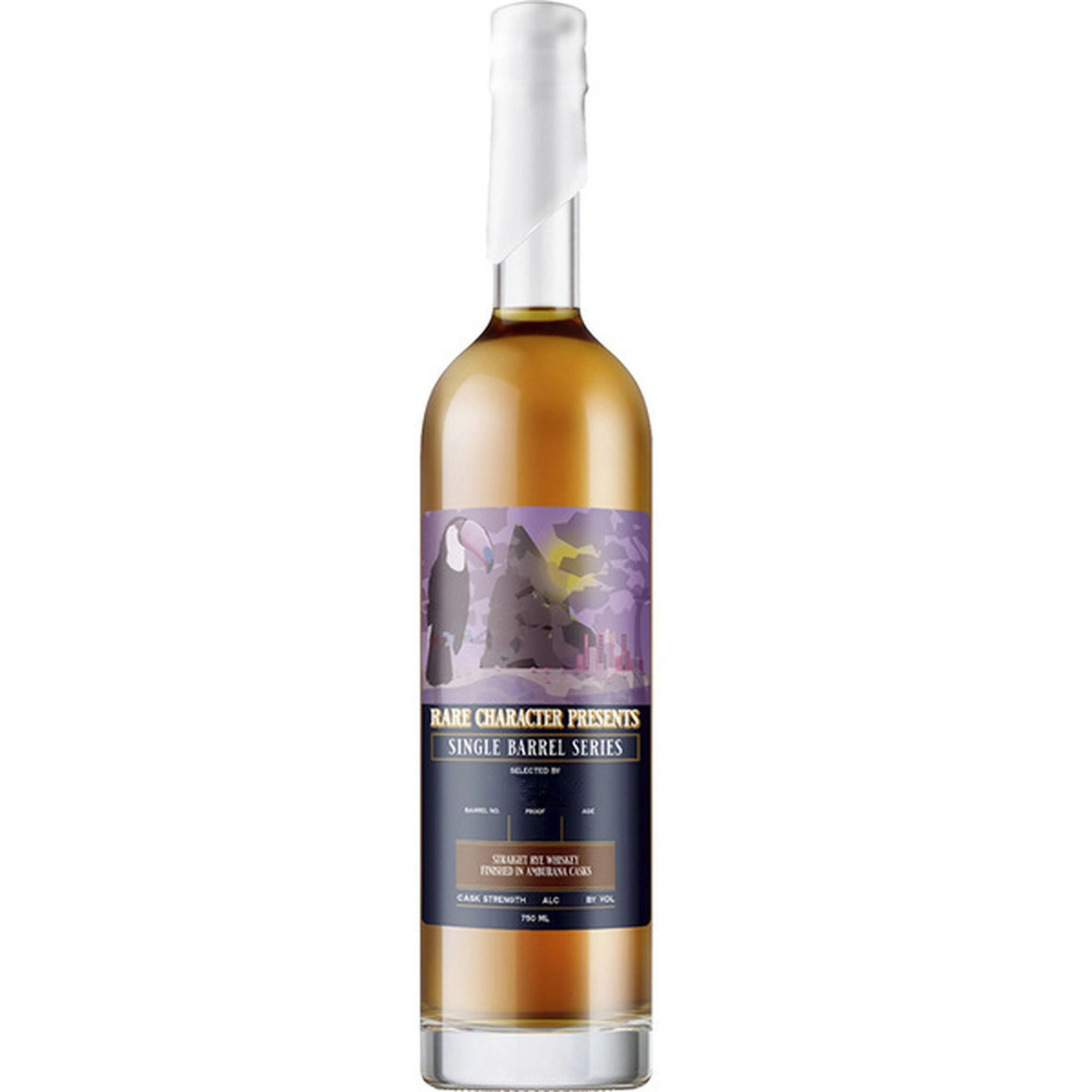 RARE CHARACTER WHISKEY RYE SINGLE BARREL SERIES FINISHED IN AMBURANA CASK INDIANA 750ML