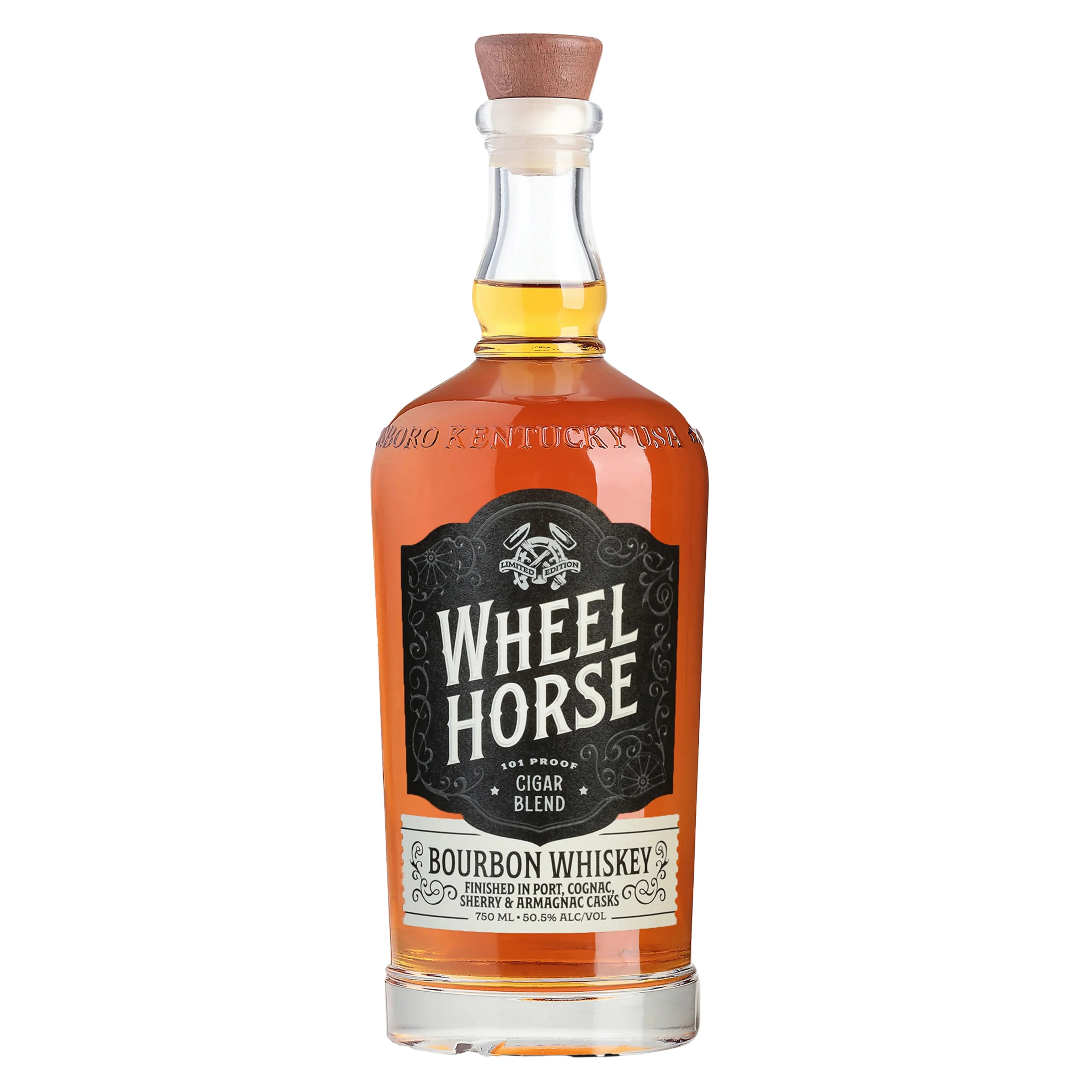 WHEEL HORSE BOURBON CIGAR BLEND FINISHED IN PORT COGNAC SHERRY & ARMAGNAC CASKS KENTUCKY 750ML