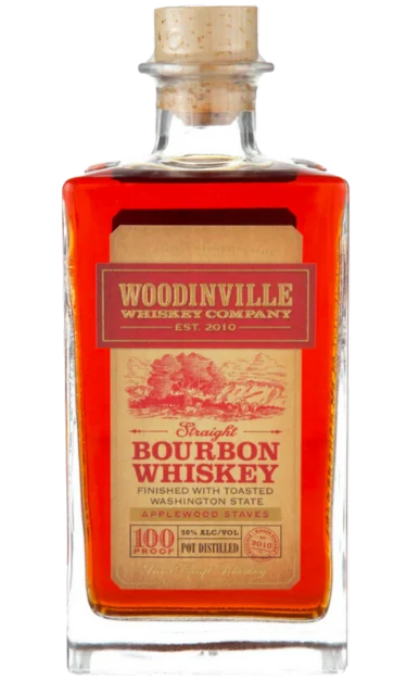 WOODINVILLE BOURBON WHISKEY FINISHED WITH TOASTED APPLEWOOD STAVES 100PF WASHINGTON 750ML
